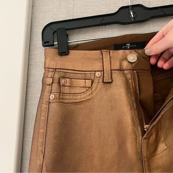 7 For All Mankind Coated Skinny Jeans- Size 24; Like New (Never Worn) - Picture 3 of 12